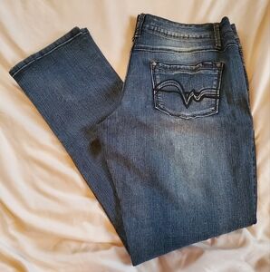 Angels Vintage Size 13 Straight Leg Distressed Denim Stretch Jeans